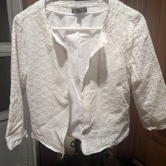WILLI SMITH WHITE EYELET JACKET, SIZE SMLL - Picture 9 of 11